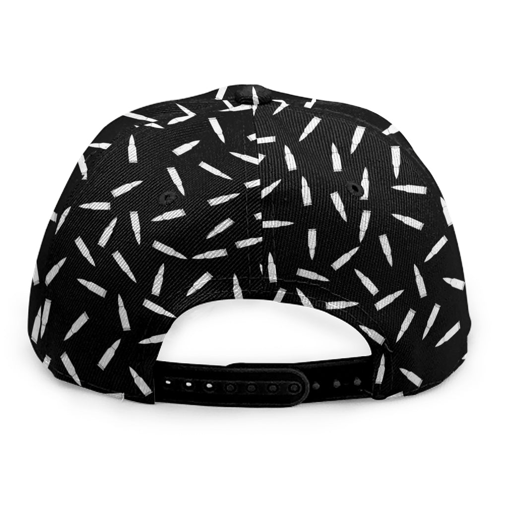 White And Black Gun Bullet Pattern Print Snapback Cap