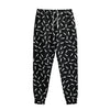 White And Black Gun Bullet Pattern Print Sweatpants