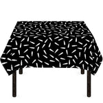 White And Black Gun Bullet Pattern Print Tablecloth