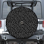 White And Black Gun Bullet Pattern Print Tire Cover With Camera Hole