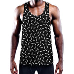 White And Black Gun Bullet Pattern Print Training Tank Top