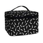 White And Black Gun Bullet Pattern Print Travel Makeup Bag