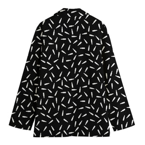 White And Black Gun Bullet Pattern Print Women's Blazer