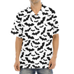 White And Black Halloween Bat Print Aloha Shirt