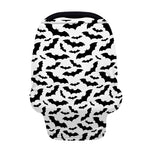 White And Black Halloween Bat Print Baby Seat Cover