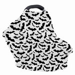 White And Black Halloween Bat Print Baby Seat Cover