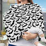White And Black Halloween Bat Print Baby Seat Cover