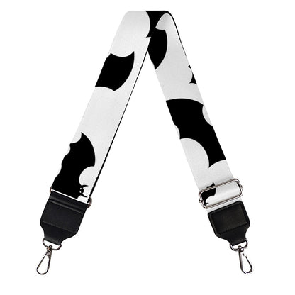 White And Black Halloween Bat Print Bag Strap