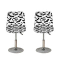 White And Black Halloween Bat Print Bar Stool Covers
