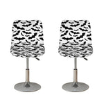 White And Black Halloween Bat Print Bar Stool Covers