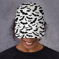 White And Black Halloween Bat Print Baseball Cap
