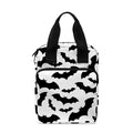 White And Black Halloween Bat Print Bible Tote Bag