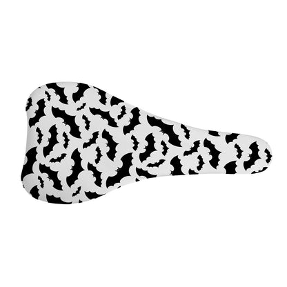 White And Black Halloween Bat Print Bicycle Seat Cover