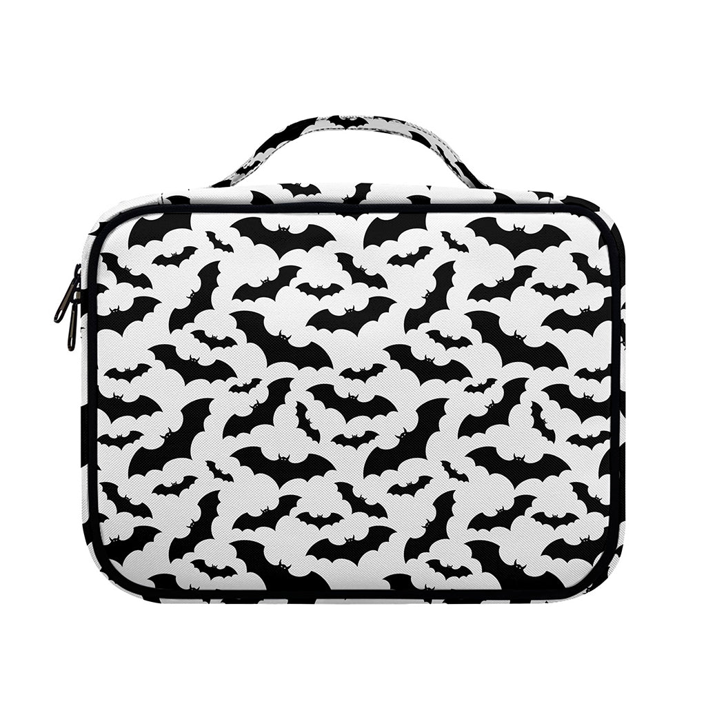 White And Black Halloween Bat Print Briefcase Bible Bag