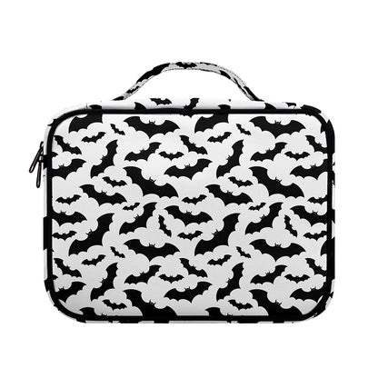 White And Black Halloween Bat Print Briefcase Bible Bag