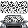 White And Black Halloween Bat Print Car Windshield Sun Shade
