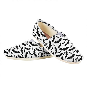 White And Black Halloween Bat Print Casual Shoes