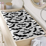 White And Black Halloween Bat Print Changing Pad Cover