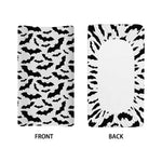 White And Black Halloween Bat Print Changing Pad Cover