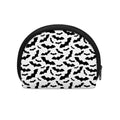 White And Black Halloween Bat Print Coin Purse