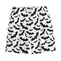 White And Black Halloween Bat Print Cotton Shorts