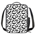 White And Black Halloween Bat Print Crossbody Lunch Bag