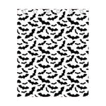 White And Black Halloween Bat Print Curtain