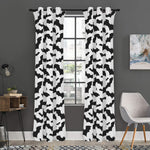 White And Black Halloween Bat Print Curtain