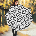 White And Black Halloween Bat Print Foldable Umbrella