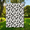 White And Black Halloween Bat Print Garden Flag