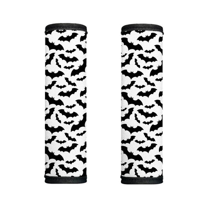 White And Black Halloween Bat Print Handle Covers