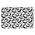 White And Black Halloween Bat Print Indoor Door Mat
