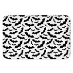 White And Black Halloween Bat Print Indoor Door Mat