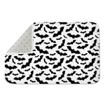 White And Black Halloween Bat Print Indoor Door Mat
