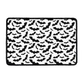 White And Black Halloween Bat Print Kitchen Mat
