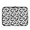 White And Black Halloween Bat Print Laptop Sleeve