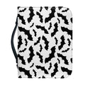 White And Black Halloween Bat Print Leather Bible Cover