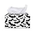 White And Black Halloween Bat Print Leather Tissue Box Cover