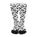 White And Black Halloween Bat Print Long Socks