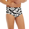 White And Black Halloween Bat Print Men's Briefs