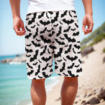 White And Black Halloween Bat Print Men's Cargo Shorts