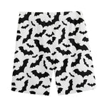 White And Black Halloween Bat Print Men's Sports Shorts