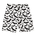 White And Black Halloween Bat Print Men's Swim Trunks