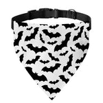 White And Black Halloween Bat Print Over The Collar Dog Bandana