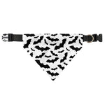 White And Black Halloween Bat Print Over The Collar Dog Bandana