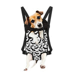 White And Black Halloween Bat Print Pet Carrier Backpack