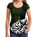 White And Black Halloween Bat Print Pet Sling Carrier