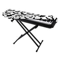 White And Black Halloween Bat Print Piano Keyboard Cover