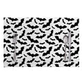White And Black Halloween Bat Print Placemat