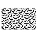White And Black Halloween Bat Print Polyester Doormat